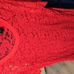 Torrid hot pink plus size lace top